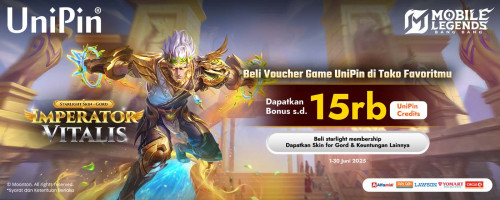 Top up MLBB pakai Voucher Game dari Toko Favoritmu, Dapatkan 15.000 UniPin Credits, Skin for Gord dan Keuntungan Lainnya!